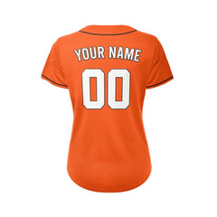 Women's Custom Orange Button Down Baseball Jersey