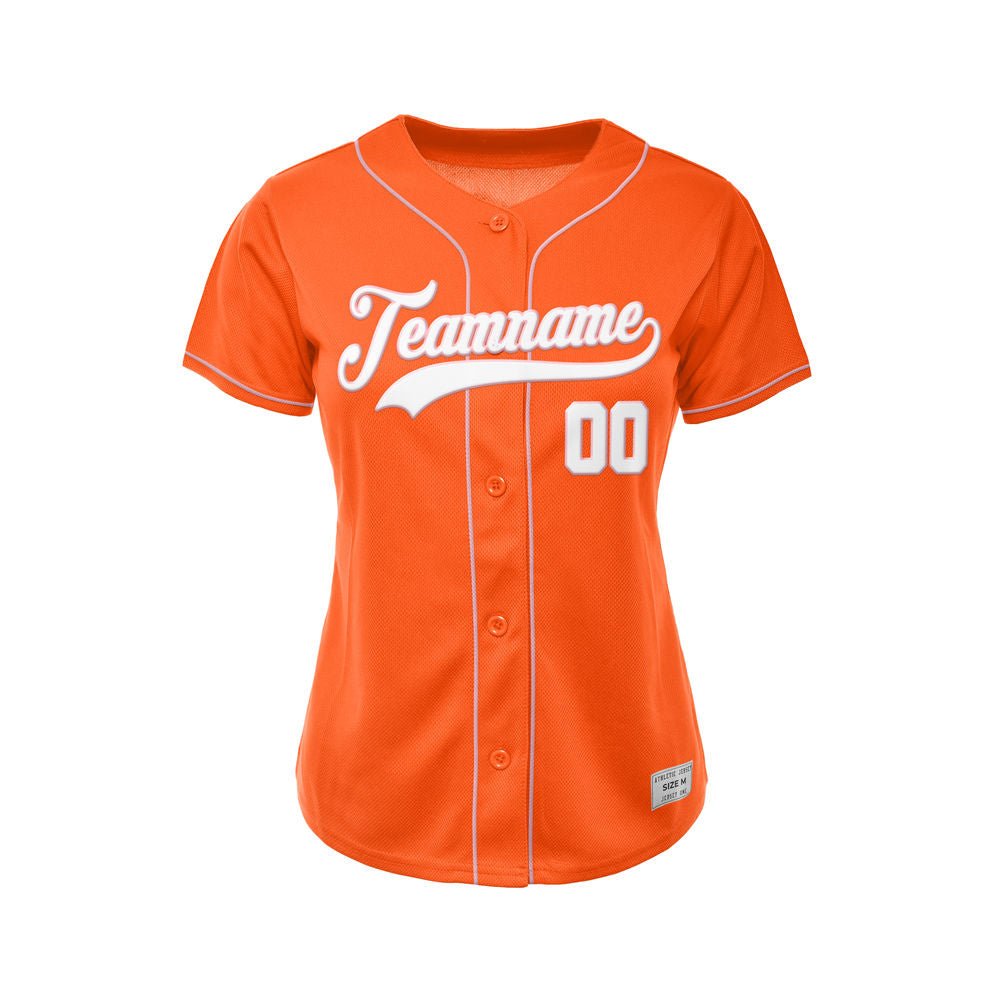 Women's Custom Orange Button Down Baseball Jersey