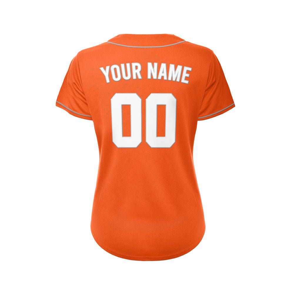 Women's Custom Orange Button Down Baseball Jersey