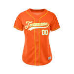 Women's Custom Orange Button Down Baseball Jersey thumbnail