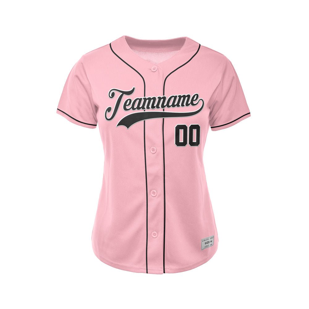 Women's Custom Pink Button Down Baseball Jersey