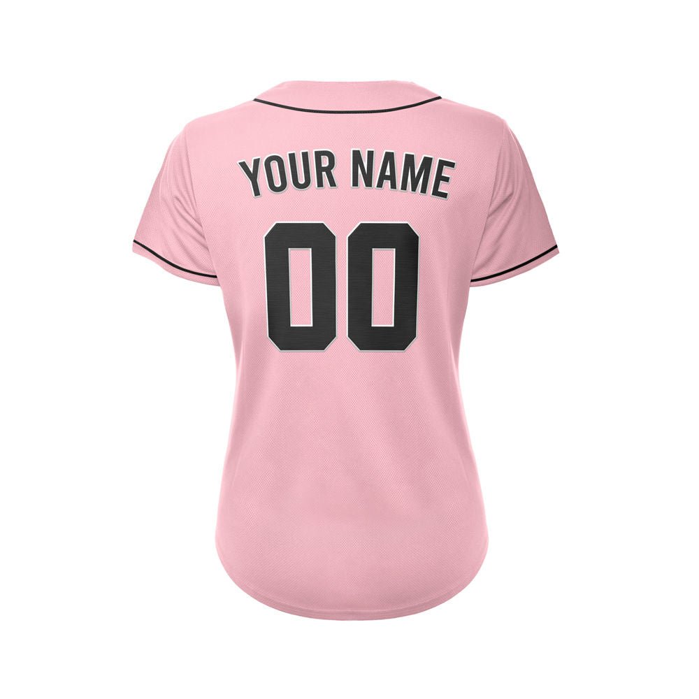 Women's Custom Pink Button Down Baseball Jersey
