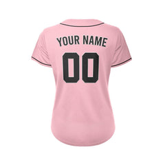 Women's Custom Pink Button Down Baseball Jersey