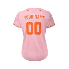 Women's Custom Pink Button Down Baseball Jersey