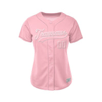 Women Custom Baseball Jersey Pink Pink Design Jersey One thumbnail