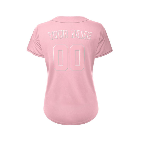 Women Custom Baseball Jersey Pink Pink Design Jersey One
