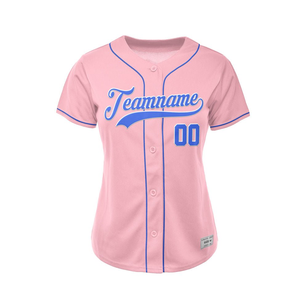 Women's Custom Pink Button Down Baseball Jersey
