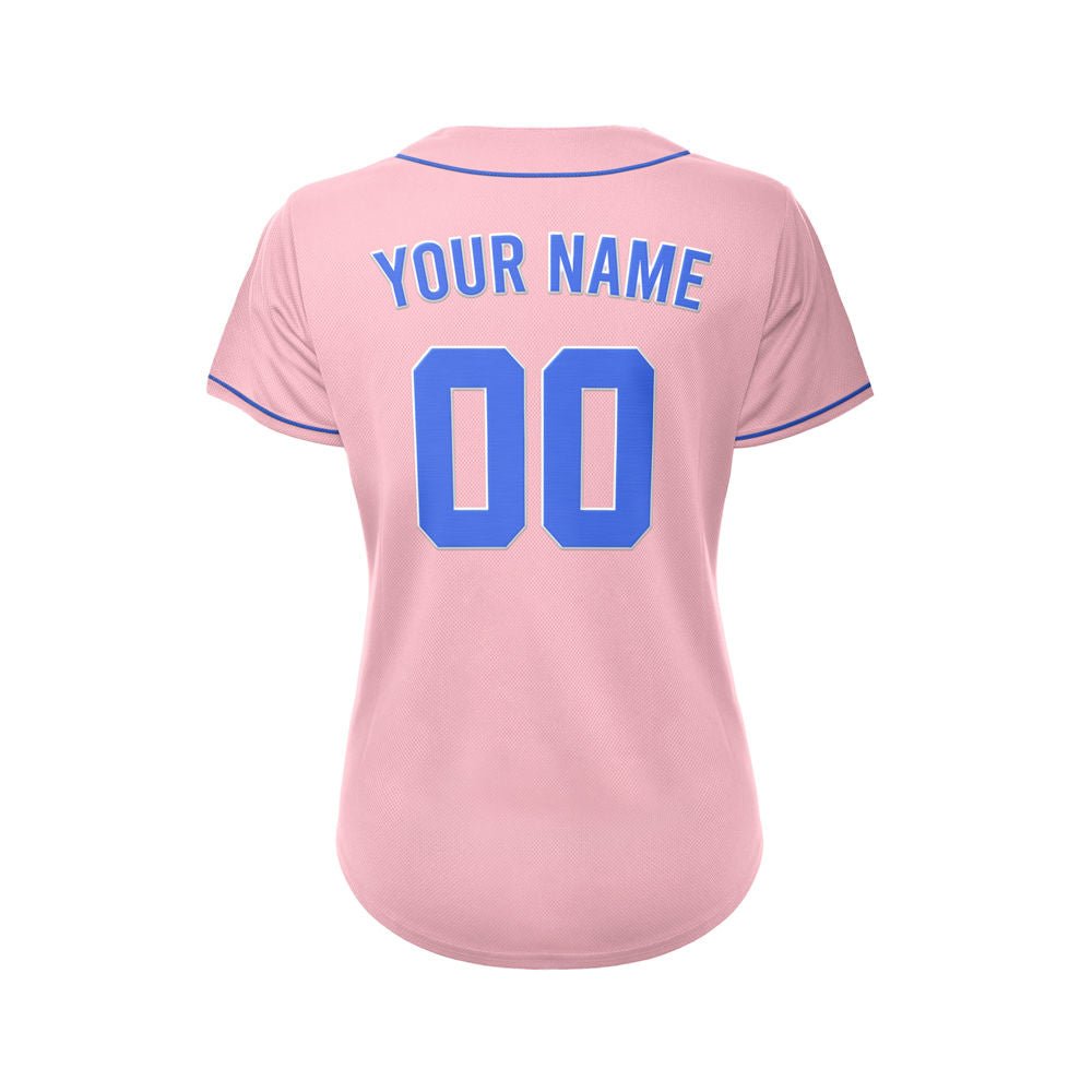 Women's Custom Pink Button Down Baseball Jersey