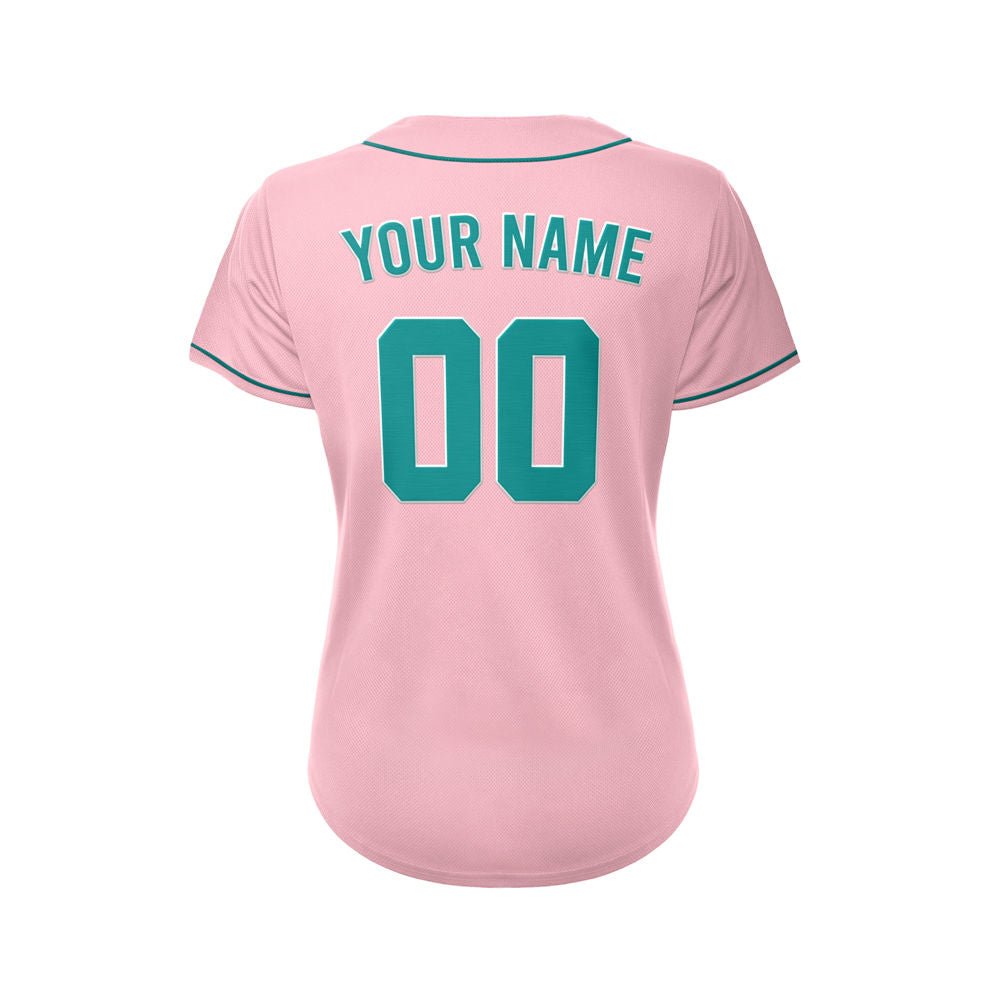 Women's Custom Pink Button Down Baseball Jersey