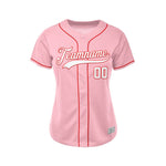Women's Custom Pink Button Down Baseball Jersey thumbnail