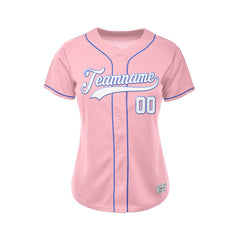 Women's Custom Pink Button Down Baseball Jersey
