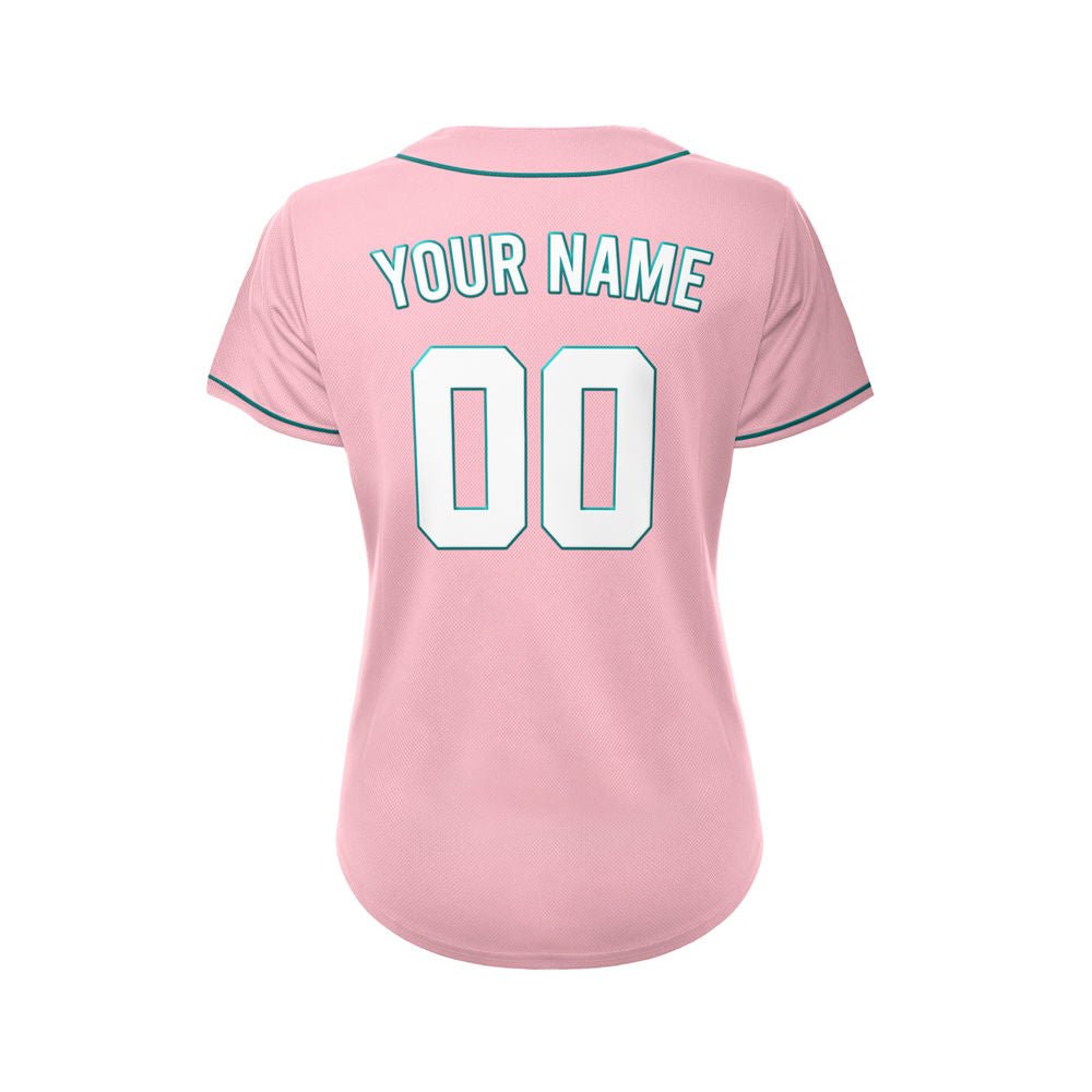 Women's Custom Pink Button Down Baseball Jersey