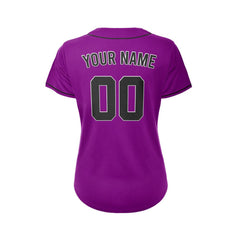 Women Custom Baseball Jersey Purple Black Design Jersey One