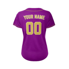 Women's Custom Purple Baseball Jersey
