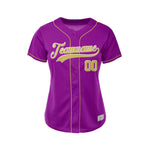 Women's Custom Purple Baseball Jersey thumbnail