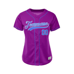 Women's Custom Purple Baseball Jersey
