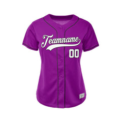 Women's Custom Purple Baseball Jersey