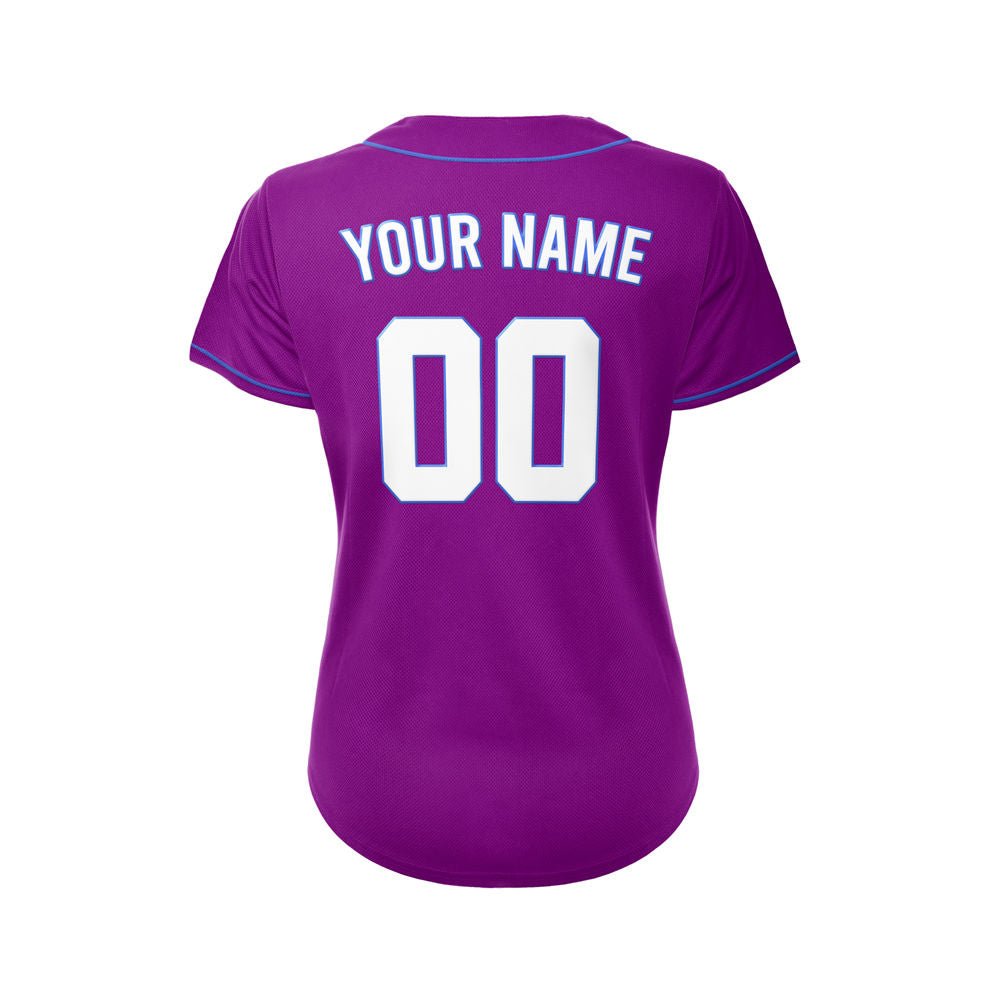 Women's Custom Purple Baseball Jersey