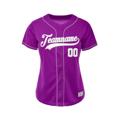 Women's Custom Purple Baseball Jersey