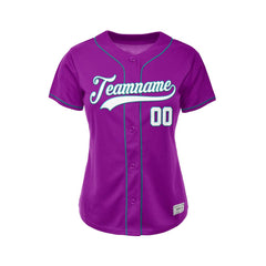 Women's Custom Purple Baseball Jersey