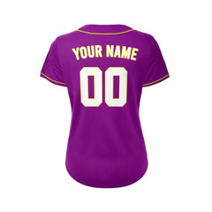 Women's Custom Purple Baseball Jersey