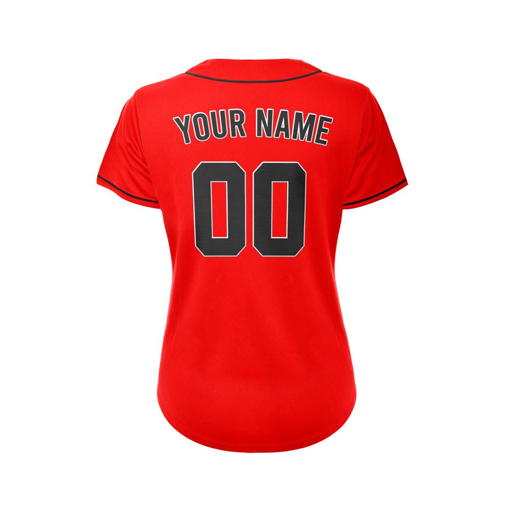 Women Custom Baseball Jersey Red Black Design Jersey One