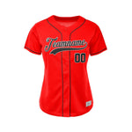 Women Custom Baseball Jersey Red Black Design Jersey One thumbnail