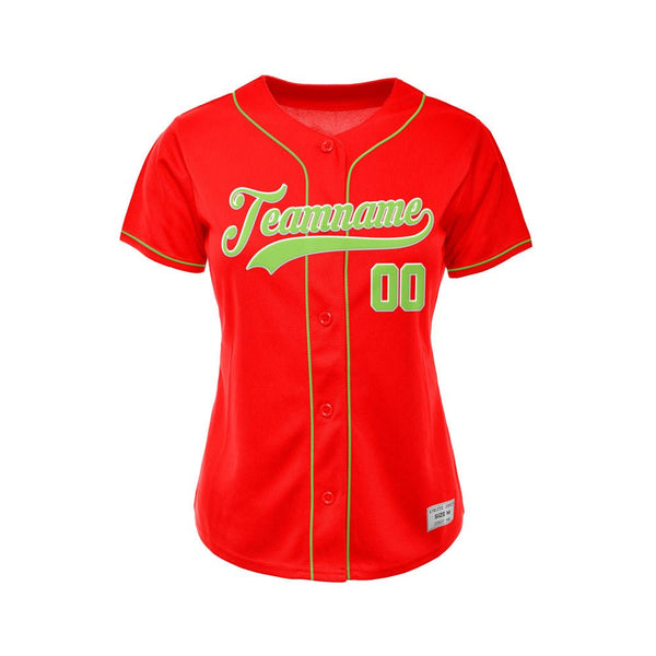 Women&#39;s Custom Red Baseball Jersey