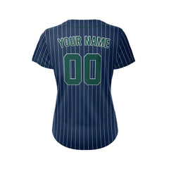 Women Custom Sublimation Navy Pinstripe Baseball Jersey