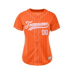 Women Sublimation Custom Orange Pinstripe Baseball Jersey thumbnail