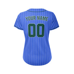 Women Custom Sublimation Royal Blue Pinstripe Baseball Jersey