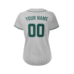 Women Custom Sublimation Grey Pinstripe Baseball Jersey