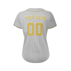 Women Custom Sublimation Grey Pinstripe Baseball Jersey