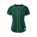 Women's Blank Deep Green And Yellow Baseball Jersey Jersey One