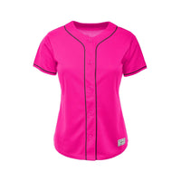 Women's Blank Deep Pink And Black Baseball Jersey Jersey One thumbnail