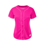Women's Blank Deep Pink Baseball Jersey thumbnail