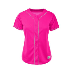 Women's Deep Pink Blank Baseball Jersey