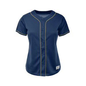 Women's Navy Blank Baseball Jersey