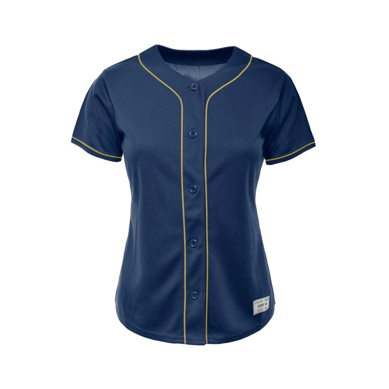 Women's Navy Blank Baseball Jersey