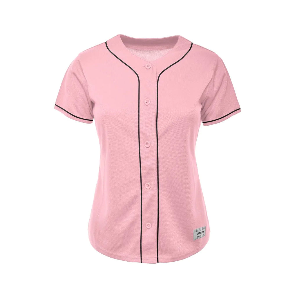 Women's Light Pink Blank Baseball Jersey