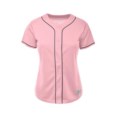 Women's Light Pink Blank Baseball Jersey