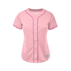 Women's Light Pink Blank Baseball Jersey