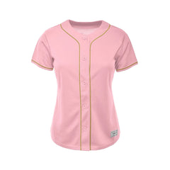 Women's Light Pink Blank Baseball Jersey