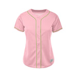 Women's Blank Pink And Green Baseball Jersey Jersey One thumbnail