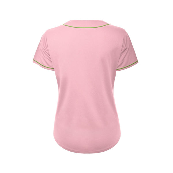 Women&#39;s Blank Pink And Green Baseball Jersey Jersey One