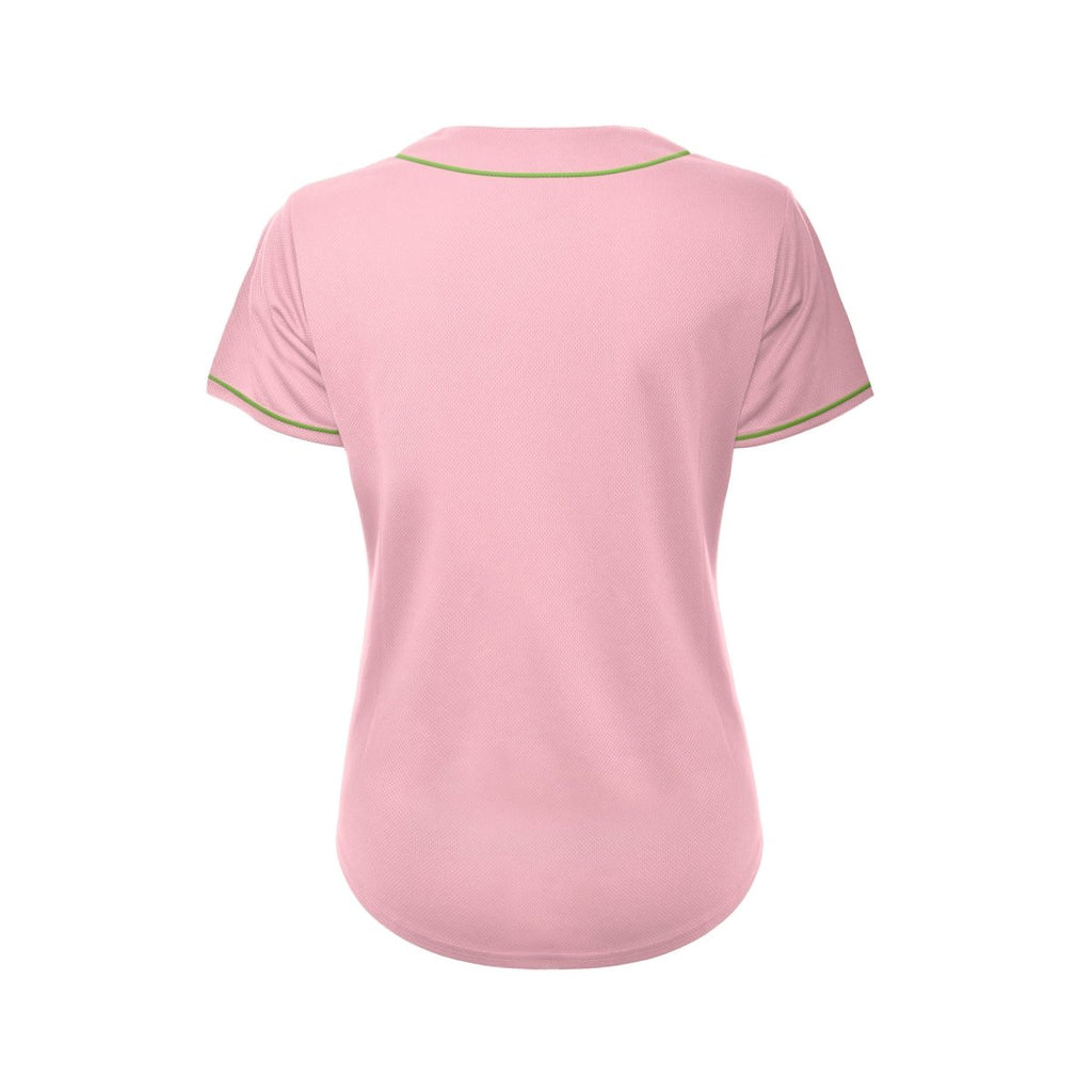 Women's Blank Pink And Green Baseball Jersey Jersey One