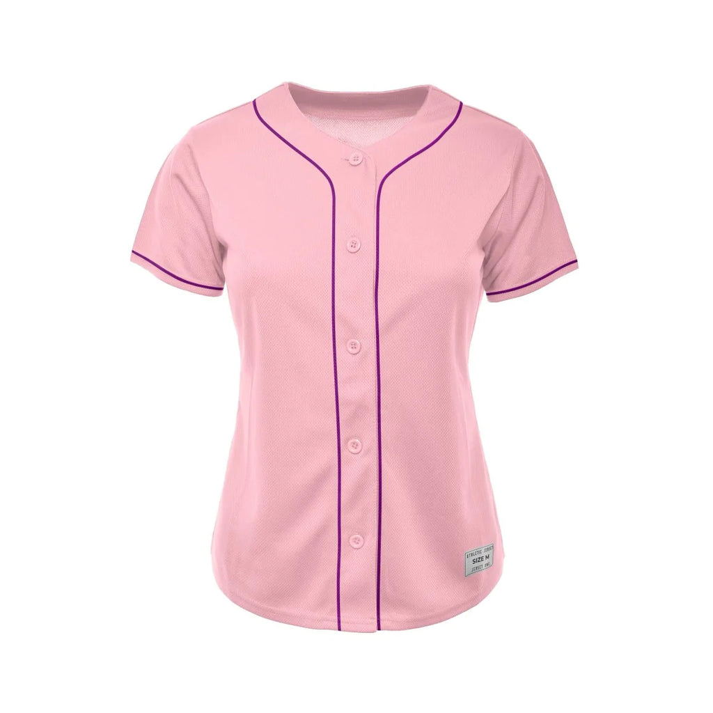 Women's Light Pink Blank Baseball Jersey