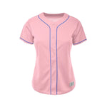 Women's Blank Light Pink Baseball Jersey thumbnail