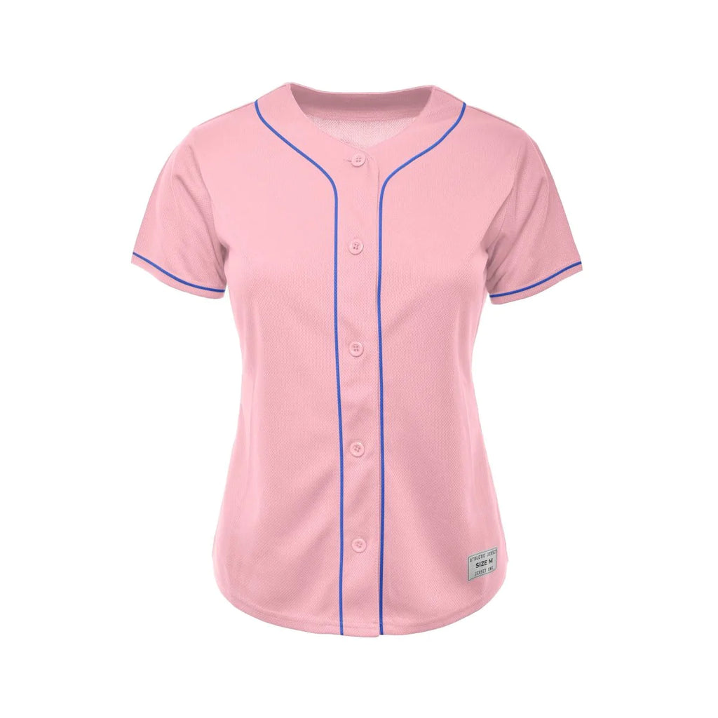 Women's Light Pink Blank Baseball Jersey