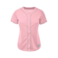 Women's Blank Light Pink Baseball Jersey thumbnail